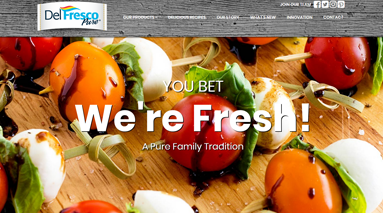 Website Home Page, showing tomato recipe